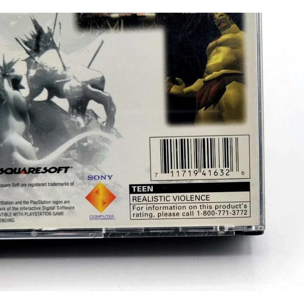 Final Fantasy VII 7 Sony PlayStation 1 PS1 1st Press REALISTIC VIOLENCE Variant